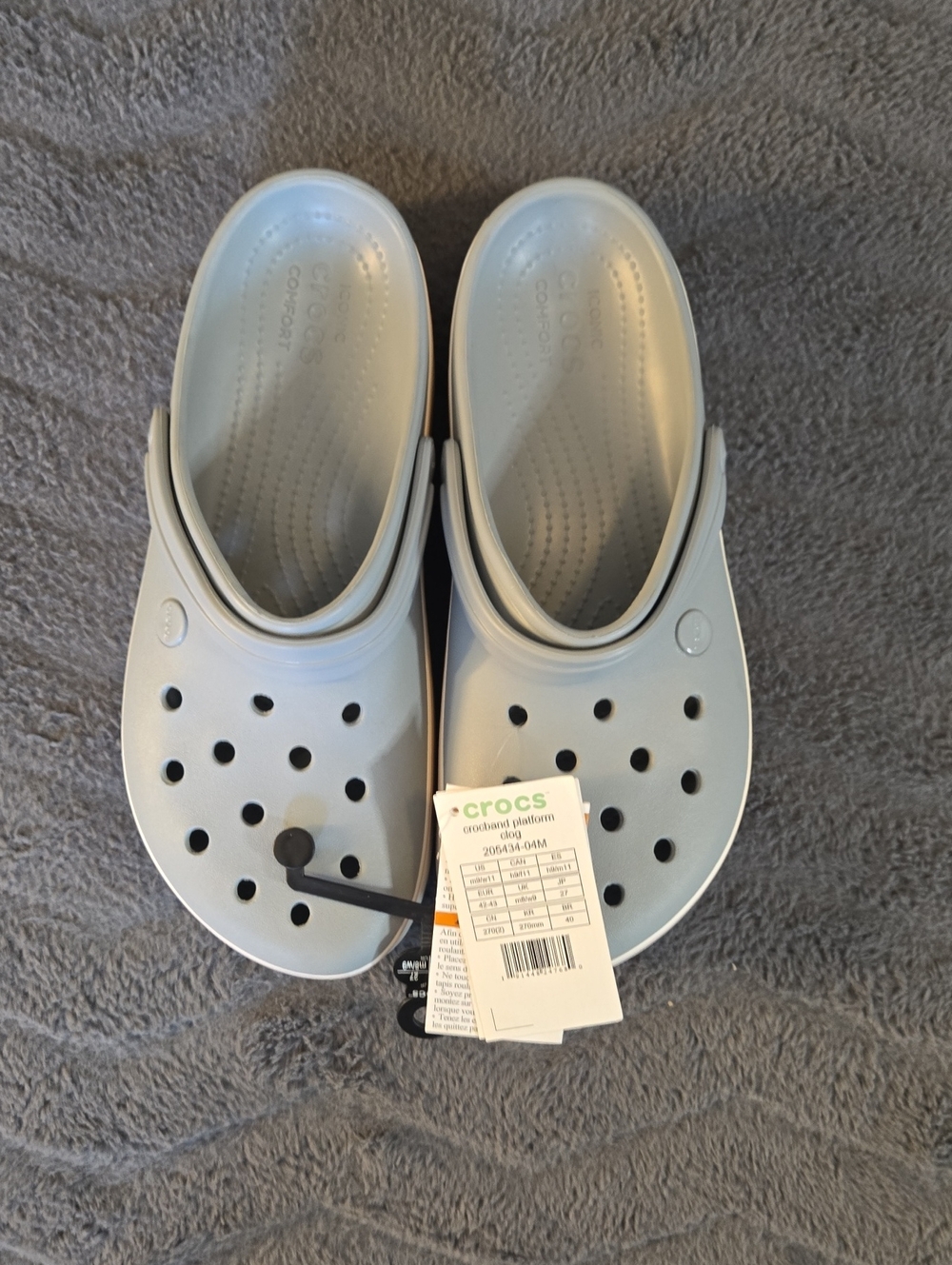 CROCS Classic Clog in Light Gray Unisex M 9 W 11